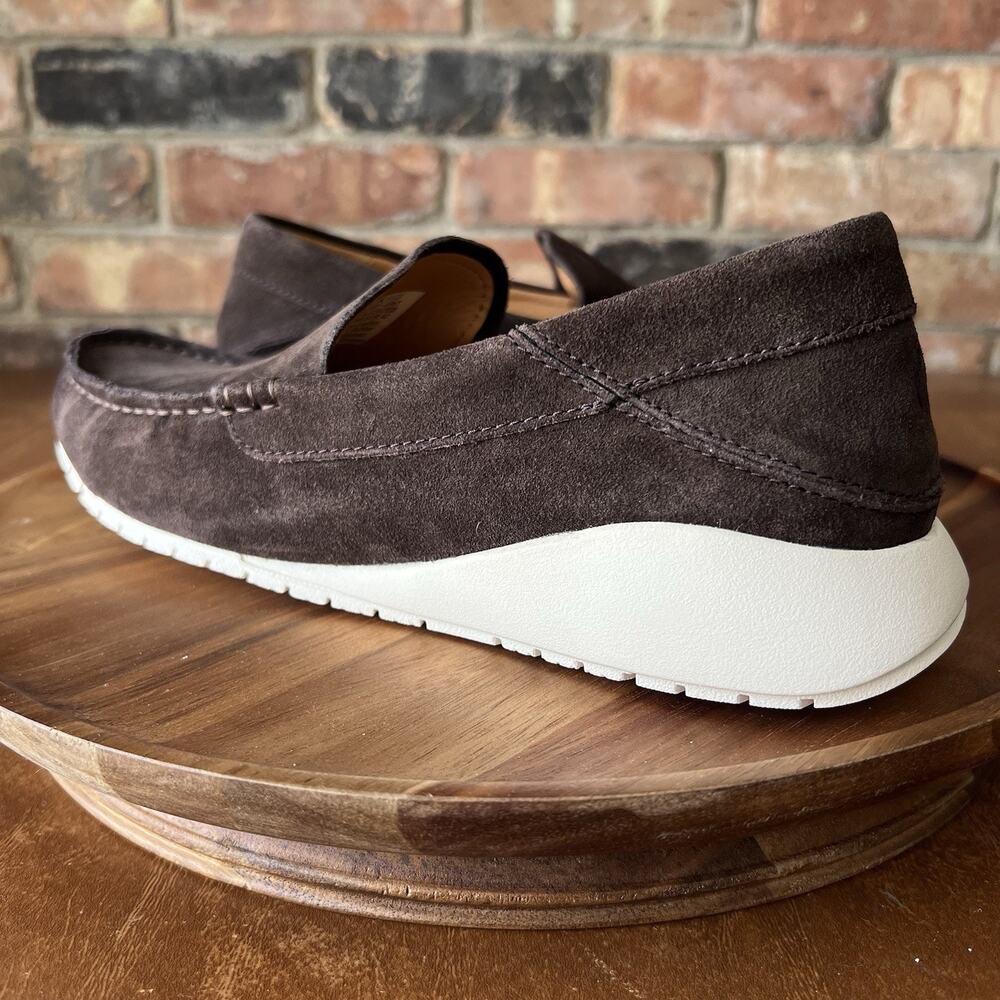 OluKai Ka'a Loafer Slip On Arch Support Suede Dark Wood Brown Moc Men's 9 Shoes - Picture 3 of 16